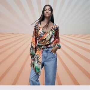 Zara Multicolor Paisley Blouse
